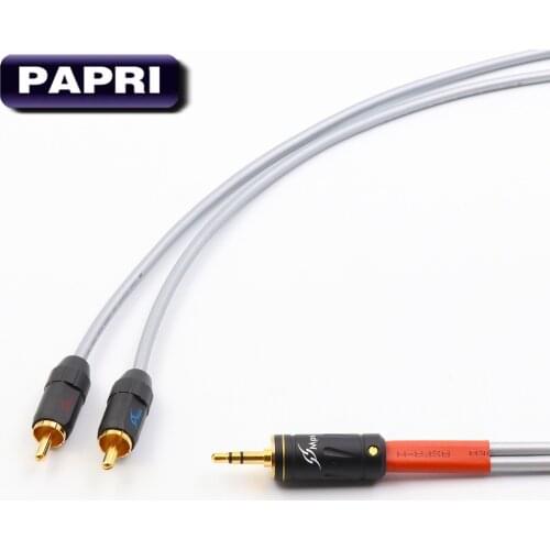 USA RANKO RHA-X7-MK-III 6N OCC Single Crystal Copper MPS 3.5mm to 2 RCA Male To Male Audio 2 RAC Male To 3.5 Male Speaker Cable