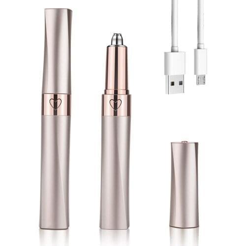 Mini Eyebrow Trimmer Multifunctional USB Rechargeable Mini Electric Hair Removal Pen for ladies for dropshipping