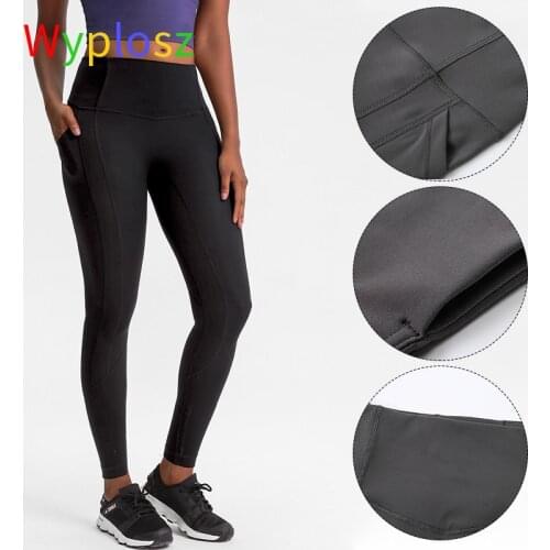 Wyplosz Sexy Yoga Pants Workout High Wist Tights Leggings Sports Women Fitness Gym Stitching Pockets Running Skims Gym Clothing