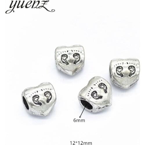 YuenZ 5pcs Spacer Alloy Charm Big Hole Tibetan Silver Heart Bead Charm Beads European Pendant Fit Women Charm Bracelet DIY R51