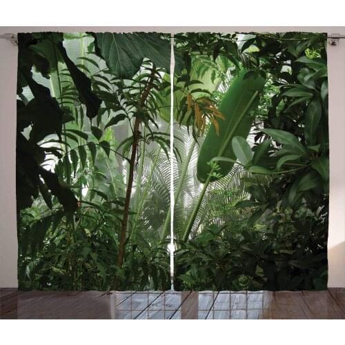 Tropical Rainforest Palm Trees Window Curtains Home Decor Kitchen Draperies Curtains for Bedroom Living Room Curtain