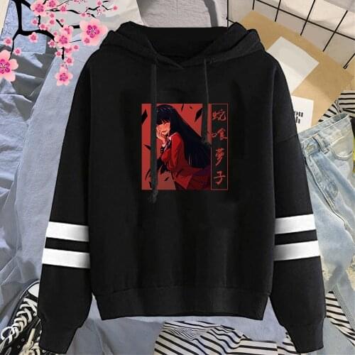 Winter Kakegurui Women Hoodie Loose Casual Korean Style Sweatshirt Hooded Pull Sweatshirt