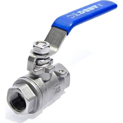 1pcs Female Stainless Steel SS304 2 Piece Full Port Ball Valve with Vinyl Handle Thread Valves Max 1000psi ON-OFF