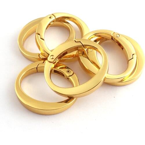 30mm Oval Ring Spring Opening Buckle Snap Trigger Hook Gold Zinc Alloy Spring Clasp Purse Bag Handbag Jewelry Hardware Supplies