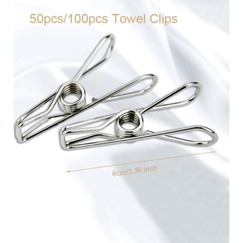 6cm Stainless Steel Clips Clothes Pins Pegs Holders Clothing Clamps Sealing Clip Household Clothespin Clips for Hangers