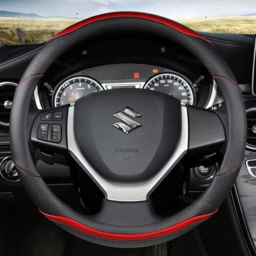 Car Steering-wheels Cover 37 38cm 15" for Suzuki Alivio/Ciaz Alto Baleno Celerio Dzire Spacia Swift Wagon R Ignis Jimny SX4 Ciaz