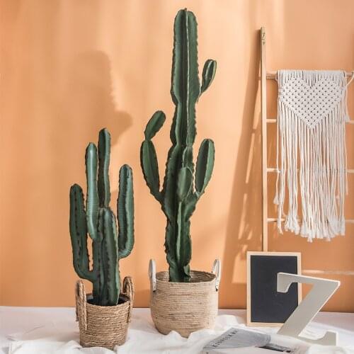 Large Scale Simulation Cactus Ornaments Nordic Plants Indoor False Green Plants Potted Cactus Column Decoration Home Decoration