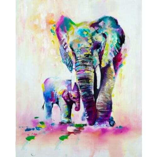 Crystal rhinestone picture diamond mosaic gift craft Elephant mother and son 3D DIY full diamond painting embroidery kits AS420