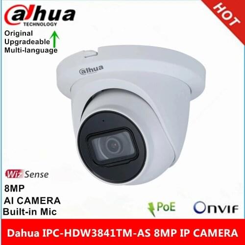 Dahua IPC-HDW3841TM-AS 8MP WizSense Network Camera POE Built in MiC & SD Card Slot IP67 IR 30M AI Camera