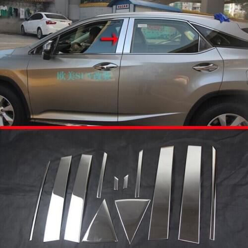 For Lexus RX Class RX350 RX405h 2016-2018 Stainless Steel Decorate Accessories Window Pillar Post Cover Trim