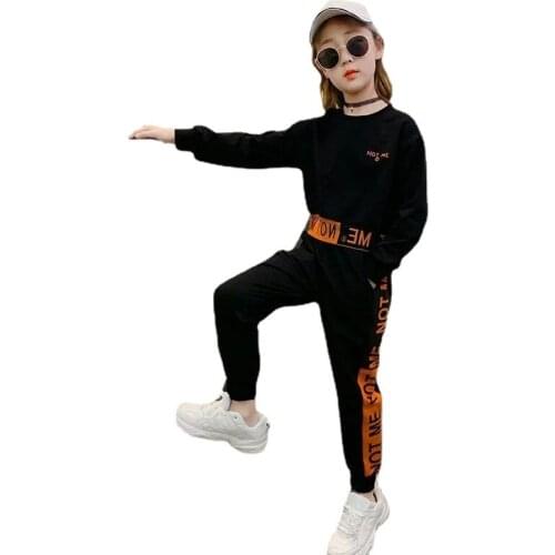 Childrens Wear Autumn Sports Set Spring Long Sleeved Shirt+ Leisure Pants Baby Girl Clothes 4-12 Ages Teenage Girls Clothing