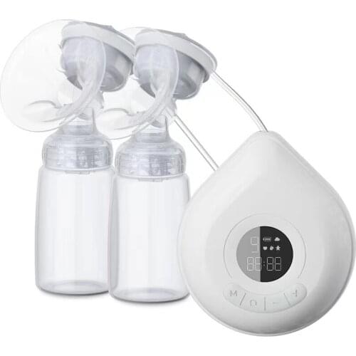Double Electric Breast Pump USB Electric Breast Pump With Baby Milk Bottle Cold Heat Pad BPA free Powerful Breast Pumps