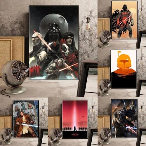 Star Wars The Force Awakens Canvas Art Paintings Sci-Fi Blockbuster Movie Poster and Print Wall Art Picture Kids Room Home Decor