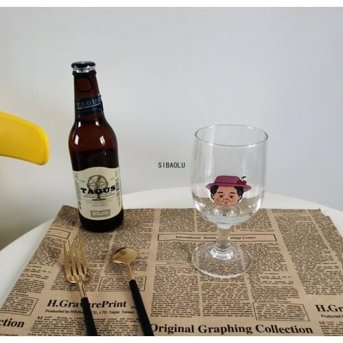 Korean Cute Grandma Goblet Glass Red Wine Cup Creative Personality Wine Glass Juice Cup Latte Drink Cup Shot Glass