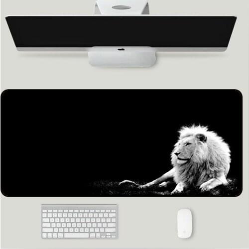 Animal Lion Mouse Pad Black and White Pad Gaming Accessories Computer Notebook PC Desktop Carpet Office Mousepad XXL Gaming Desk