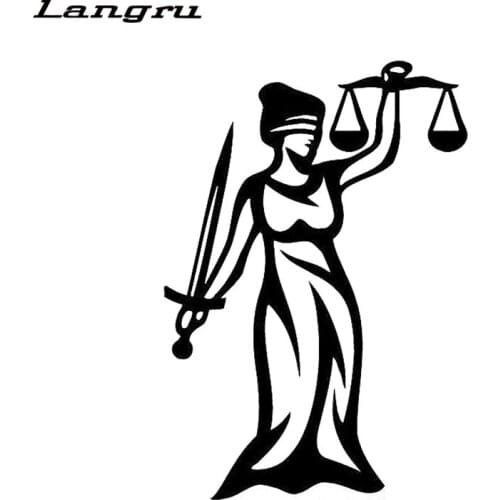 Langru 10.2cm*14.7cm Law Statue Of Justice Vinyl Car Decals Stickers Car Accessories Jdm