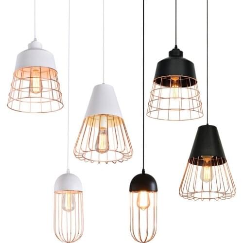 Chandelier personality bar, bedroom lamp, clothing store aisle living room restaurant electroplated golden pendant lamp