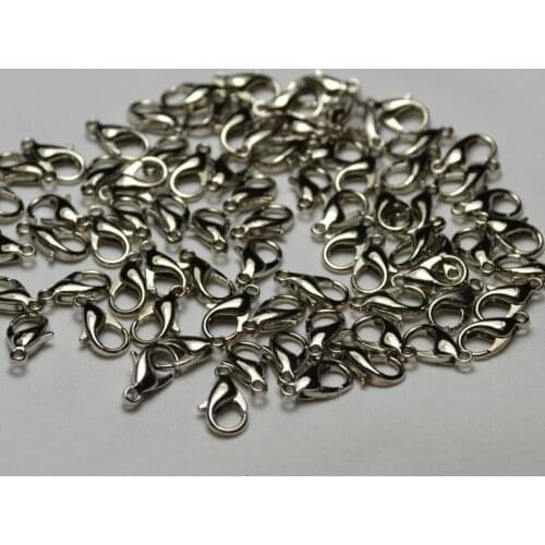 Rhodium Plated Metal Lobster Clasps 12*6mm 300pcs/Lot Free Shipping