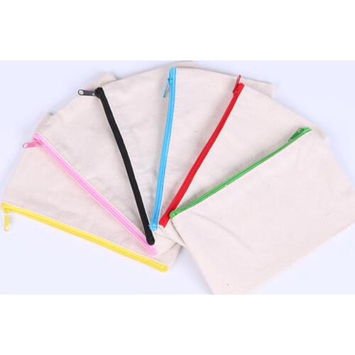 Multipurpose Beauty Cosmetic Bag Makeup Pouches with Zipper Cotton Canvas Bag Pencil Pouch Travel Toiletry Bag DIY Design Hot