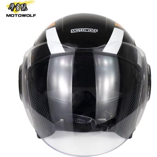 MOTOWOLF Four Seasons Universal Motorcycle/Electric-bike Unisex Half-covered double lens sun protection&wind shading half helmet