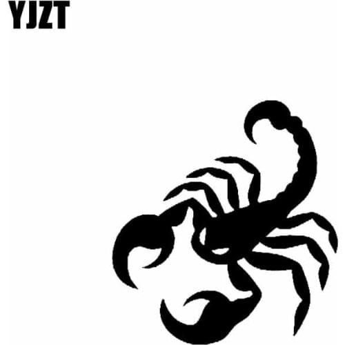 YJZT 14CM*15.2CM Scorpion With Two Big Pincers Vinyl Decal Car Sticker Black/Silver C19-0328