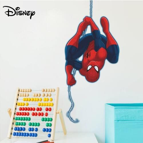 Disney Childrens Room Sticker Spider-Man Living Room Wall Decoration Green Removable Sticker