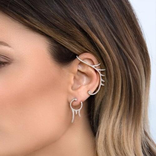 Find Me Creative Alloy Asymmetrical Rhinestone Earrings For Women Fashion Jewelry Accessories
