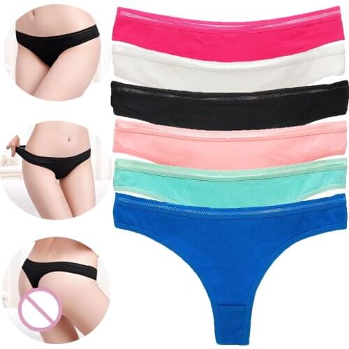 New Womens Underwear Panties Cotton Sexy Thong Soft Low-waist G-String Breathable Comfortable Fashion Lingerie