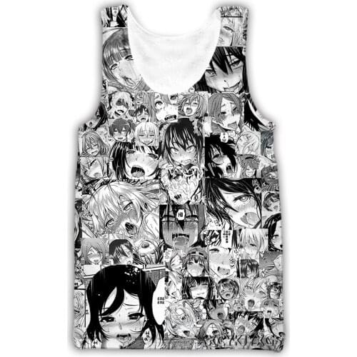 Xinchenyuan New Men/Women 3D Printed Anime Ahegao Casual Vest Fashion Streetwear Men Loose Sporting Tank Top D30