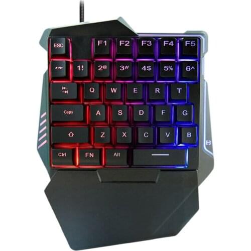 G7 Single Handed Keyboard Numeric Keypad USB 37Keys Keyboard Handy Color Backlit Mechanical Keyboard for Computer/Laptop