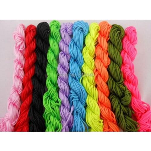 Wholesale 10pcs/lot 1.5mm Macrame Handmade Shamballa Bracelet Beading Handcraft Rattail Nylon Cord Braided Chinese Knot String