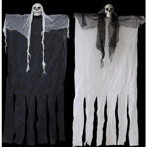 Halloween Hanging Ghost Halloween Prop Skull for Halloween Party Decor Hunted House Decoration Supplies