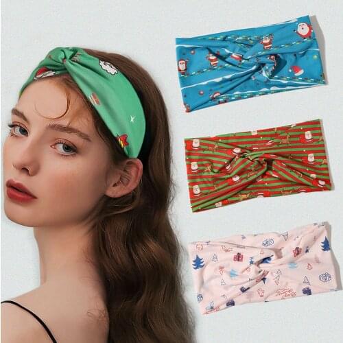 Soft Cross Braid Knitted Headband for Women Christmas New Year Holiday Turban Hairband Women Hair Accessories Bandana