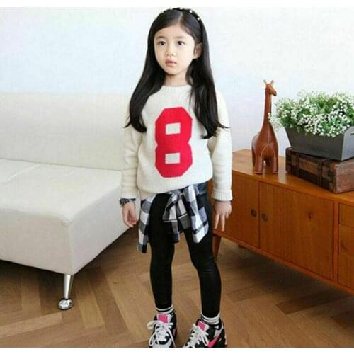 Pudcoco Toddler Baby Girls PU Leather Pants Kids Stretch Pencil Trousers Children Skinny Black Leggings