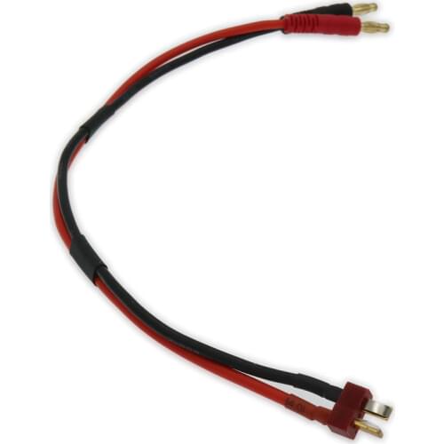 RCAWD 1x 300mm Male T Plug(Deans Style) And 24K Gold-Plated Male 4.0 Banana Silicone Cable 14awg For Lipo Battery ChargerXC0016