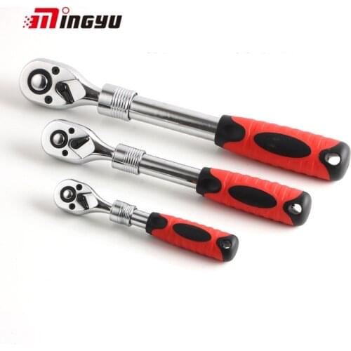 1/4" 3/8" 1/2" Length Adjustable High Torque Ratchet Wrench 72 Teeth Quick Release Socket Spanner Hand Tools Telescopic Wrench