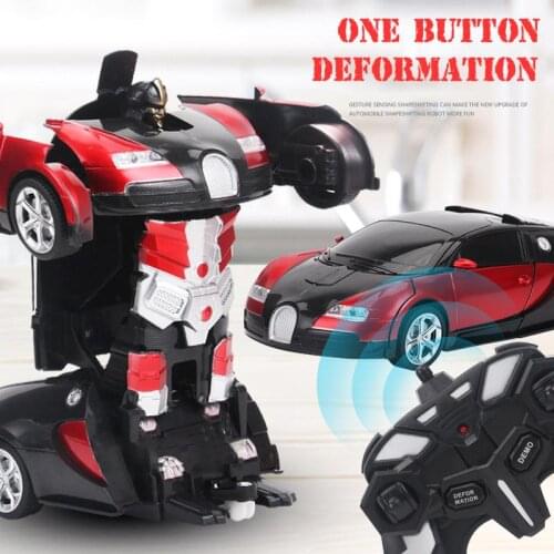 1:18 2 In 1 Rc Robot Conversion Robot Model Remote Control Car Fighting Toy Halloween Christmas Gift Boy Transformation Toy