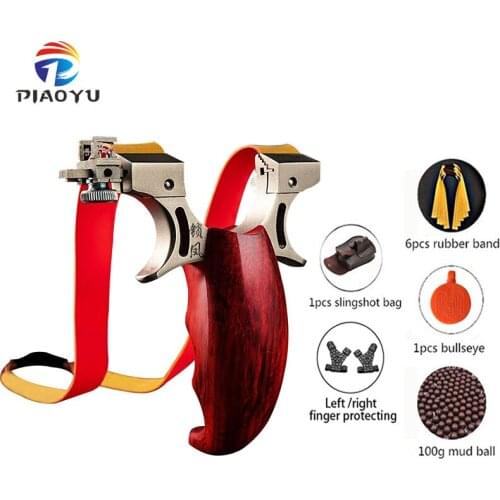 New Slingshot Set Wooden Handle+stainless Steel Catapult Head with Cross Sniper Sight Professional Outdoor Shooting Slingshots