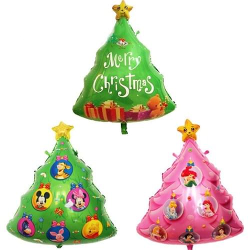 Christmas Tree Balloon Helium Inflatable Foil Balloon Christmas Party Decoration Air Balloons Santa & Snow Man & Merry Christmas