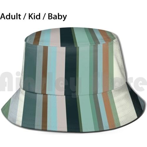 4Am Stripe Retro Pattern Mood Sun Hat 676 Bucket Hat 4Amshop 4Am Line Band Strip Belt Bar Swathe Streak