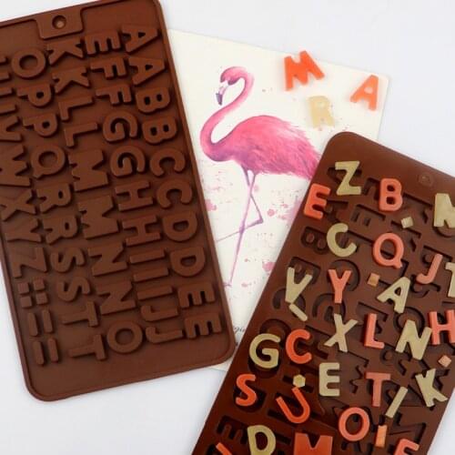 English Alphabet Silicone Chocolate Mold for Candy Jelly Pudding Pastry Dessert Ice Cube Tray Bakeware Cake Decorating Tools
