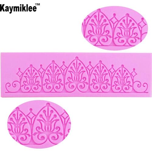 LM026 FDA Silicone Lace Flower Cake Fondant Mould Gem Lace Mold Gumpaste Sugar Craft Wedding Decorating Tool