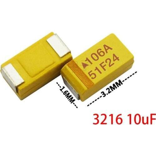 20pcs A 3216 10uF 10V 106 106C SMD tantalum capacitor