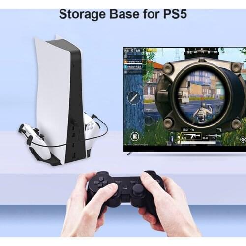 For PlayStation 5 Game Console Vertical Cooling Stand Fast Charging Station for PS5 Digital Edition Wireless Controller Holder