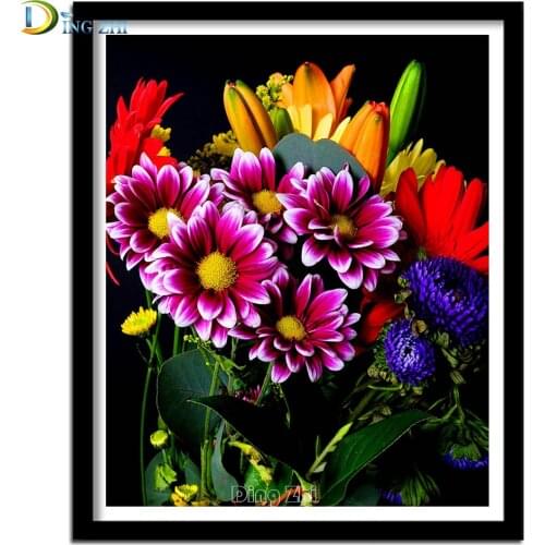 Bright Bouquet Lilies, Gerbera Diamond Embroidery Flower Full Square/Round DIY Diamond Painting Mosaic Handmade Decor