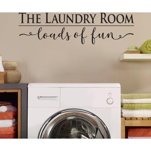 The Laundry Room Loads of Fun Decal Bathroom Decor Wall Art Stickers Vinyl Wall Decal Home Interior Design Retro Murals C191