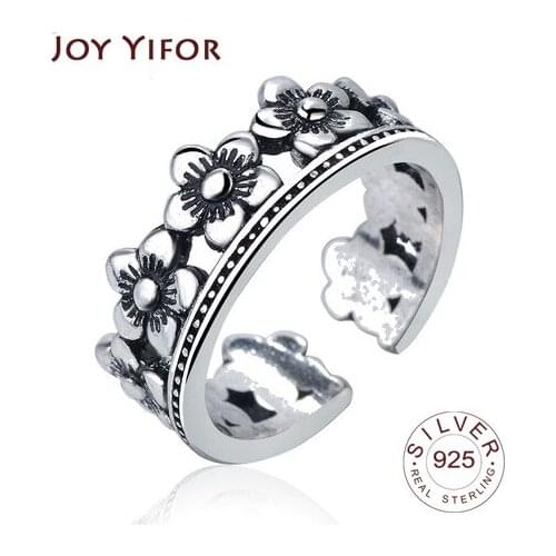 Hot Sale 100% 925 Sterling Silver Twisted Daisy Flower Female Finger Rings for Women Wedding Silver Jewelry Anel
