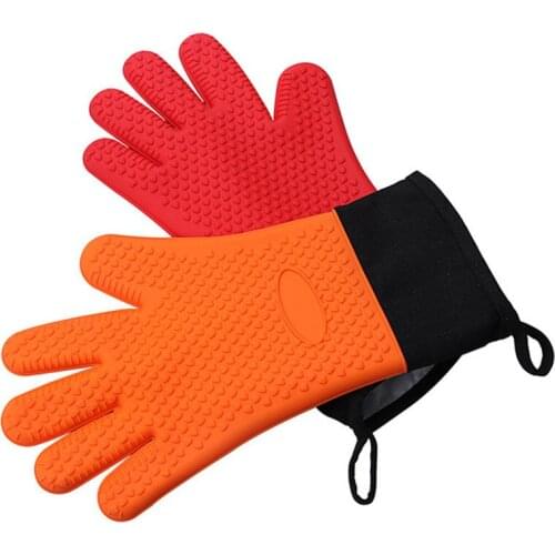 1pcs Thick Oven Mitts Kitchen Add Cotton Silicone Glove Tray Dish Bowl Holder Baking Potholders Insulated Microwave Oven Gloves