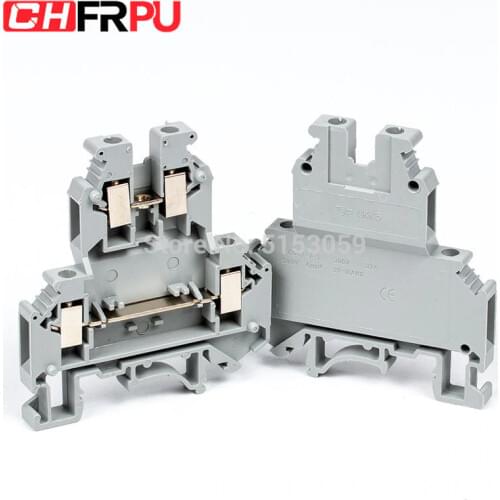 10Pcs UKK-5 Din Rail Terminal Blocks UKK5 Connector Double Layer Terminal Blocks Screw Electrical Wiring