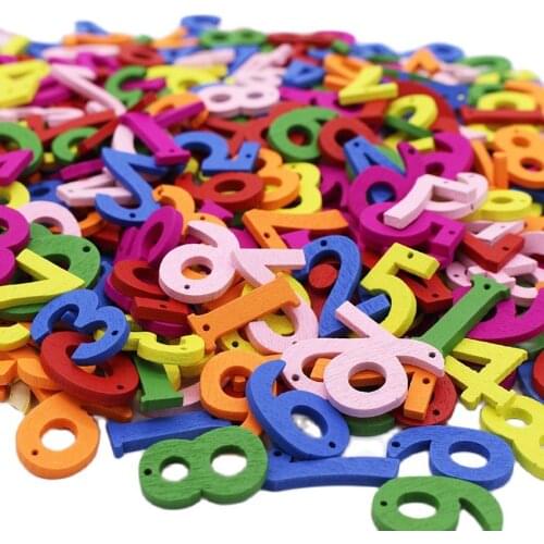 100 pcs/lot Mix Color Number 0-9 Design Wooden Buttons 2 Holes DIY Sewing Scrapbooking Home Accessories Tools